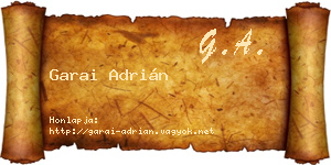 Garai Adrián névjegykártya